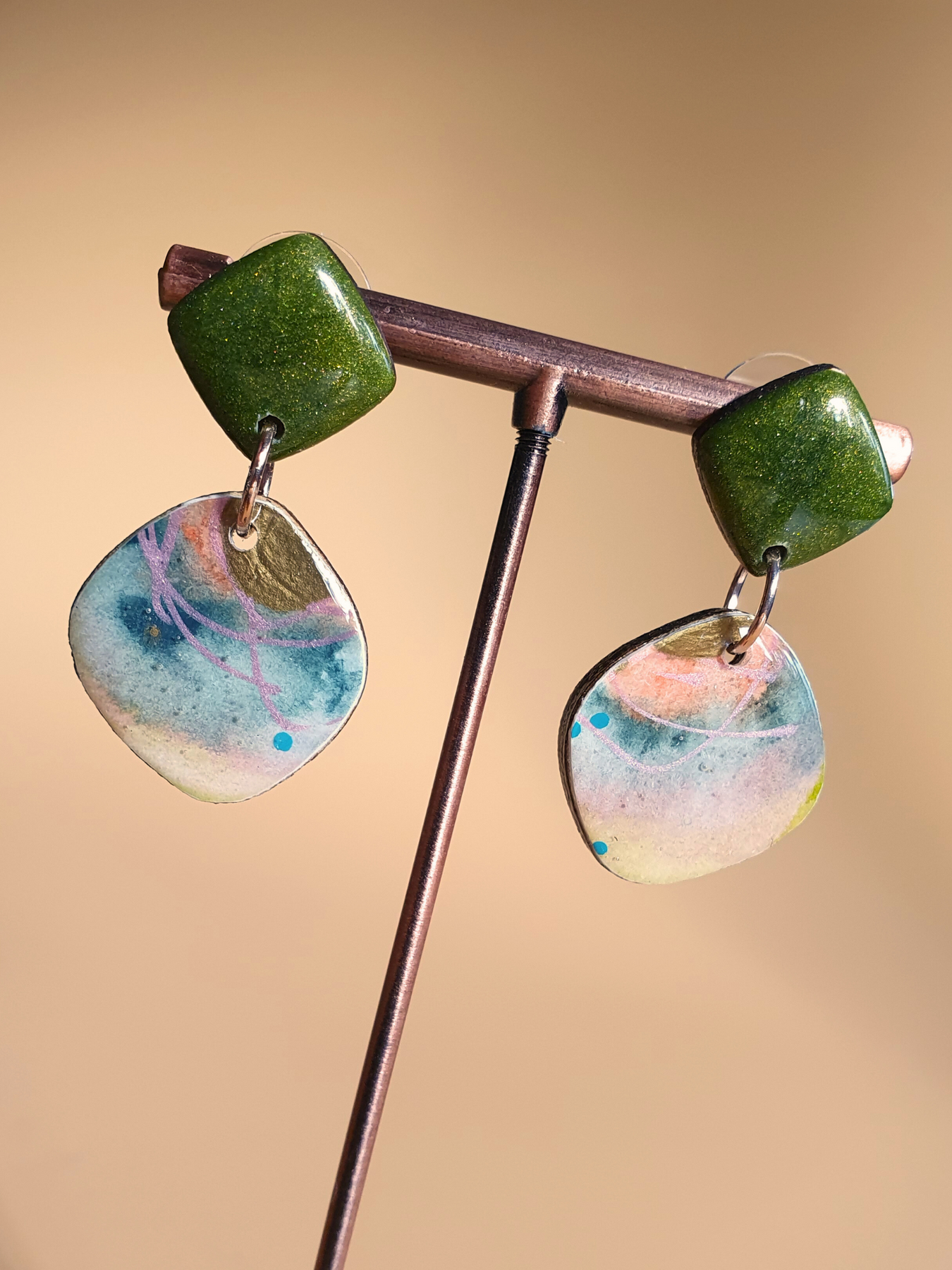 The Tutti Frutti Collection | Resin art jewellery | Medium and large dangle earrings