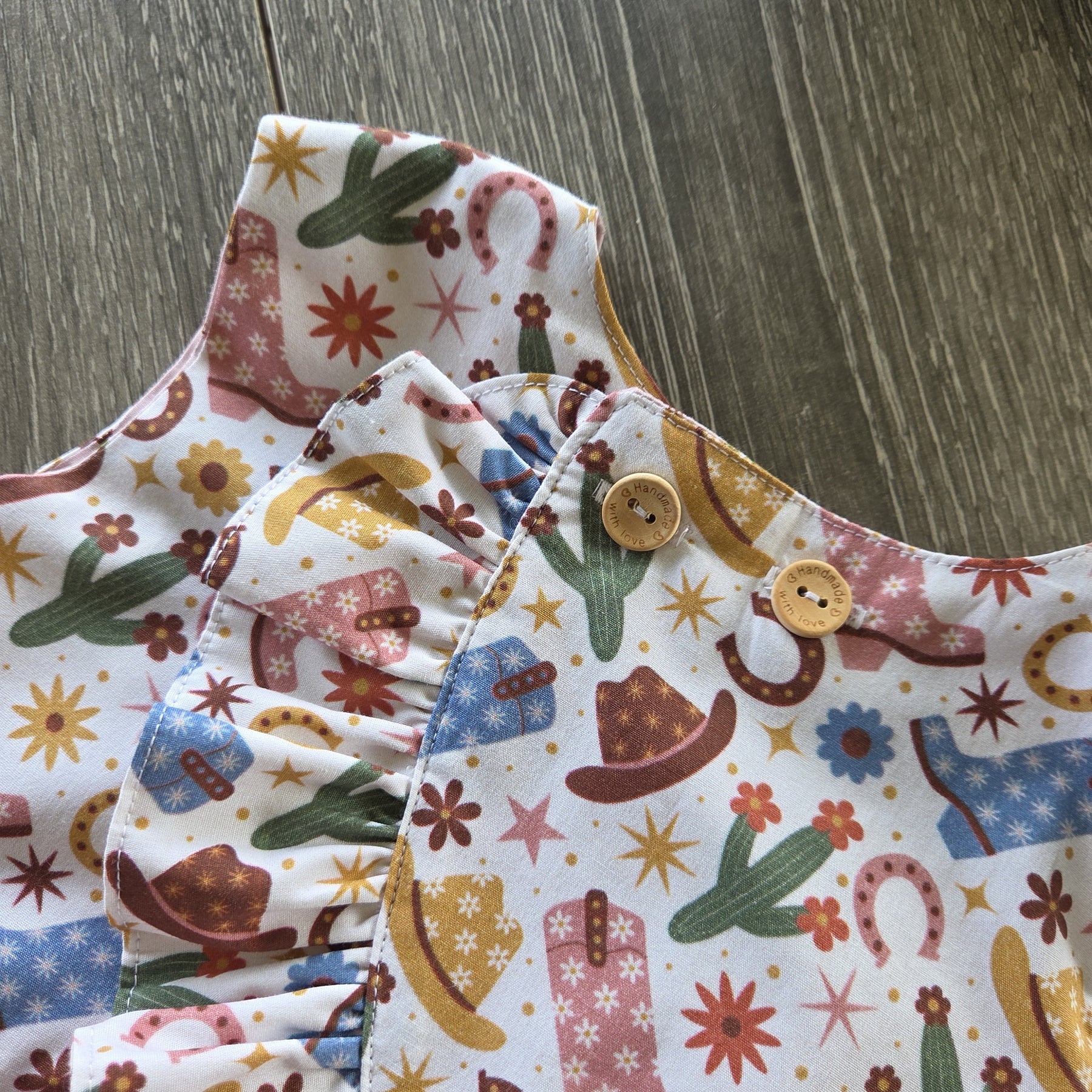 "Little Cowgirl Dreams" Reversible Wrap Top & Bloomers (3-6 Months)