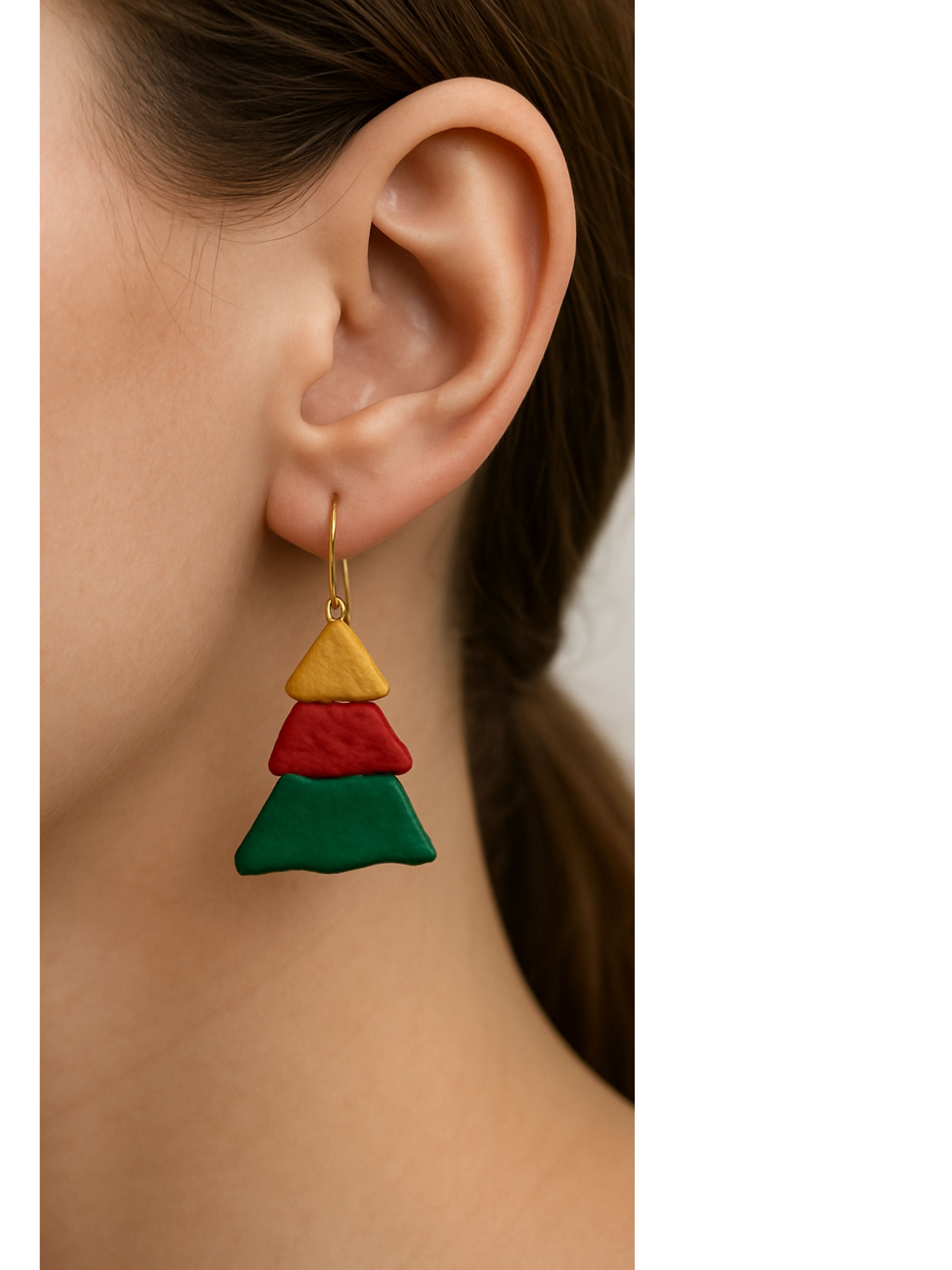 Gingerbread Christmas Earrings - Handmade Polymer Clay