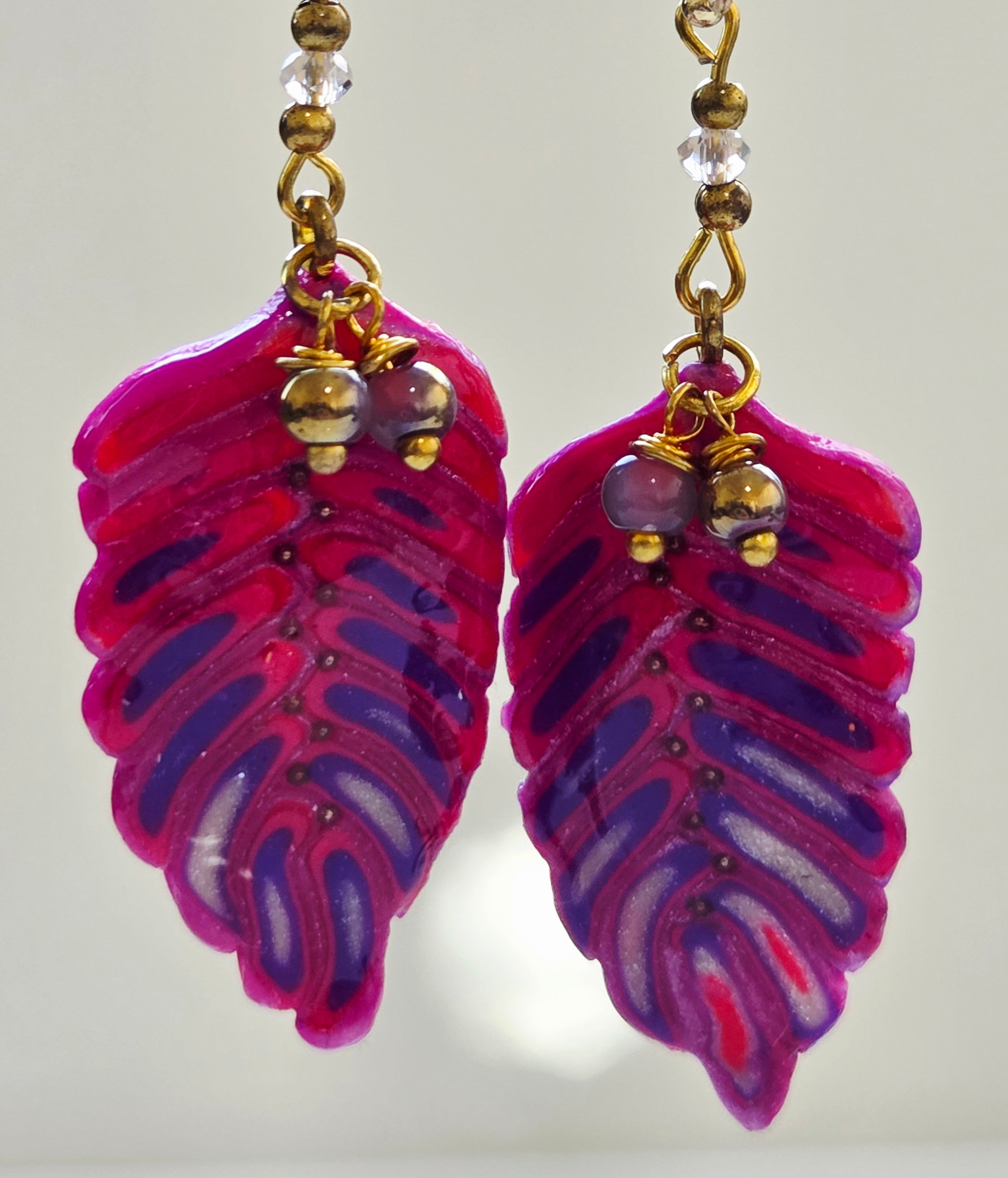 Caned Leaf Earrings
