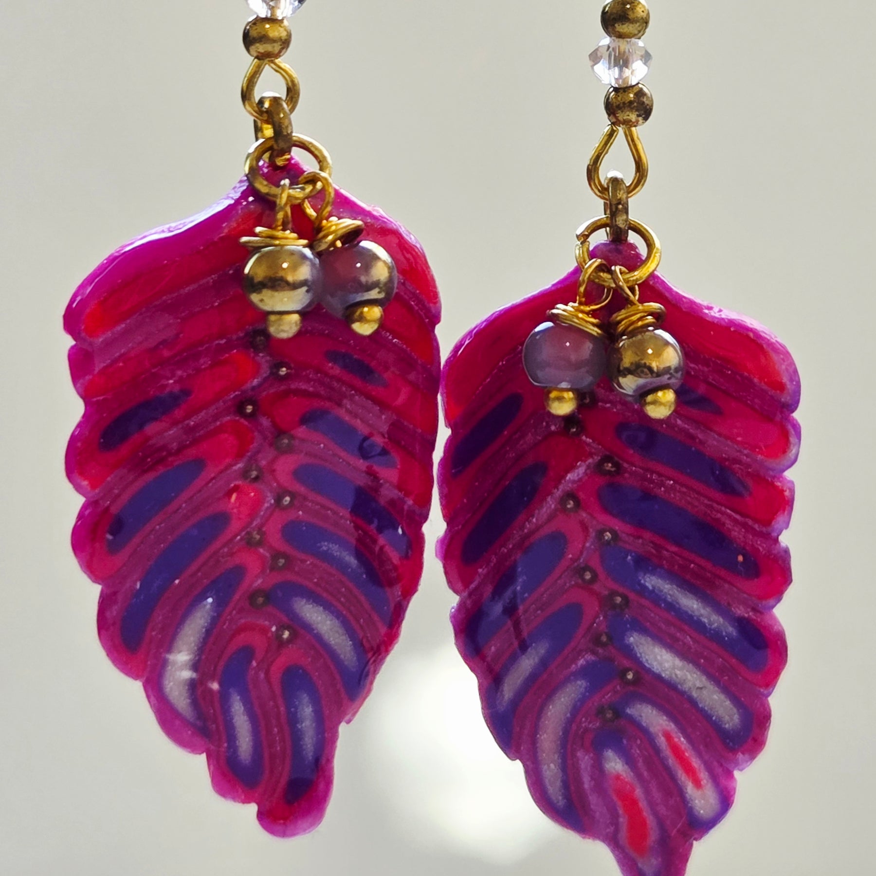 Caned Leaf Earrings