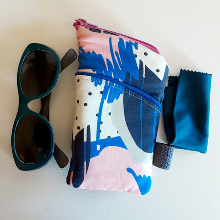 Handmade Padded Sunglass Case, Zippered Eyeglass Pouch