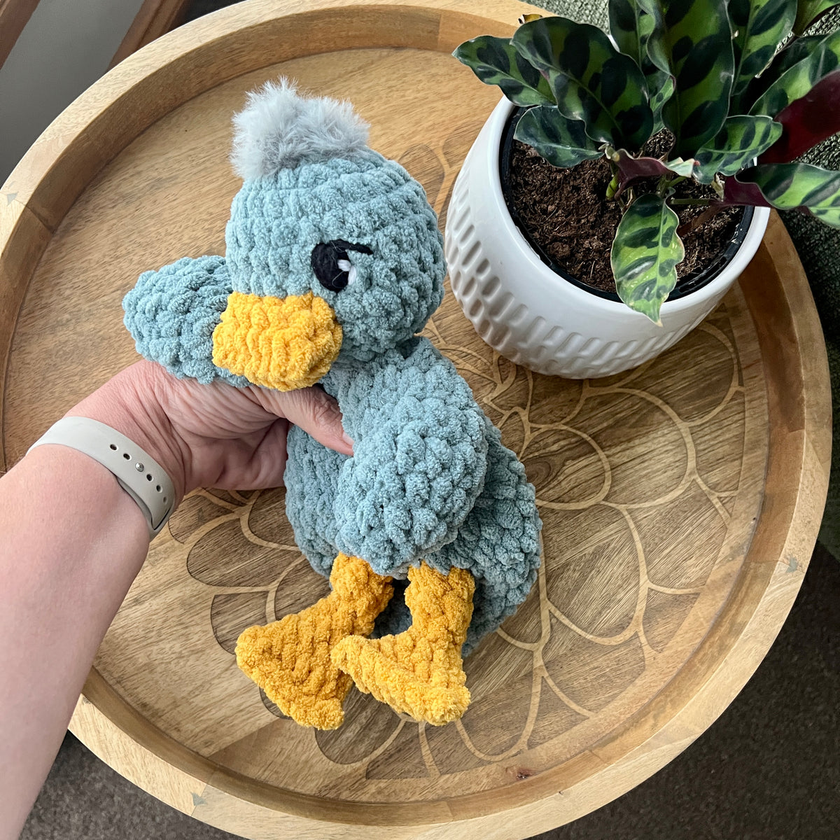 Handmade Modern crochet Della Duck Lovey MADE TO ORDER