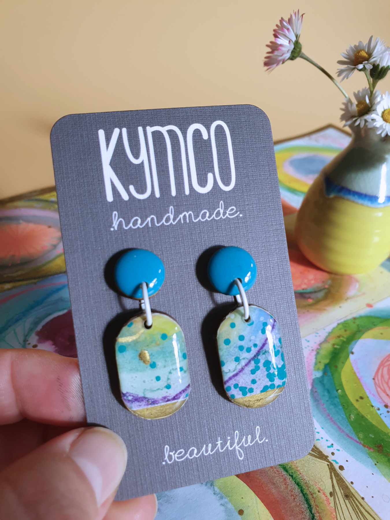 The Tutti Frutti Collection | Resin art jewellery | Medium and large dangle earrings