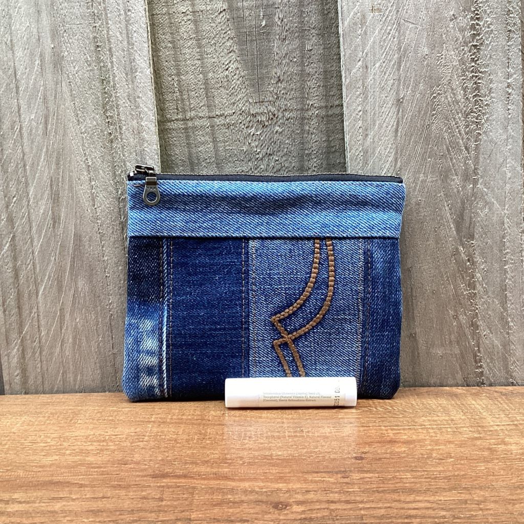 Upcycled Denim Coin Purse – Denim Strips