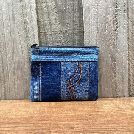 Upcycled Denim Coin Purse – Denim Strips