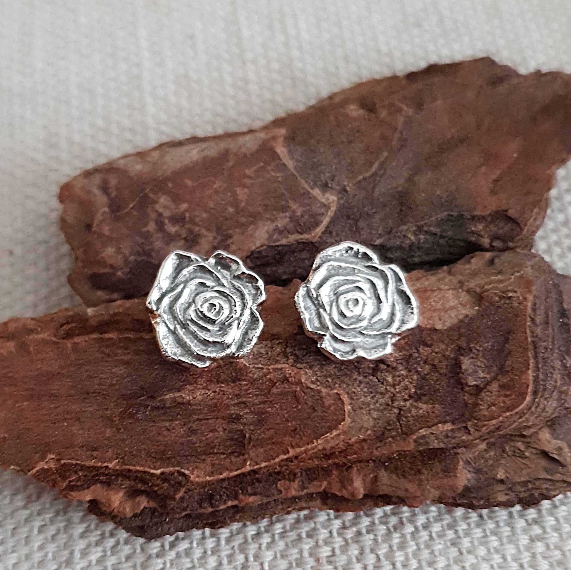 Recycled sterling silver studs - medium