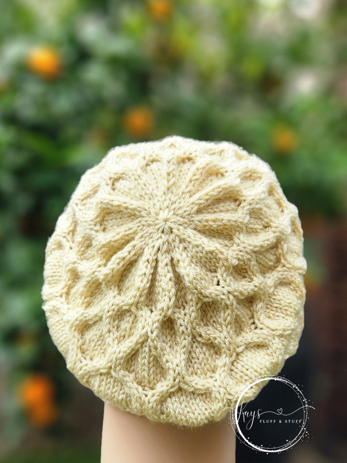 Handknit Wool Free Cabled Beanie