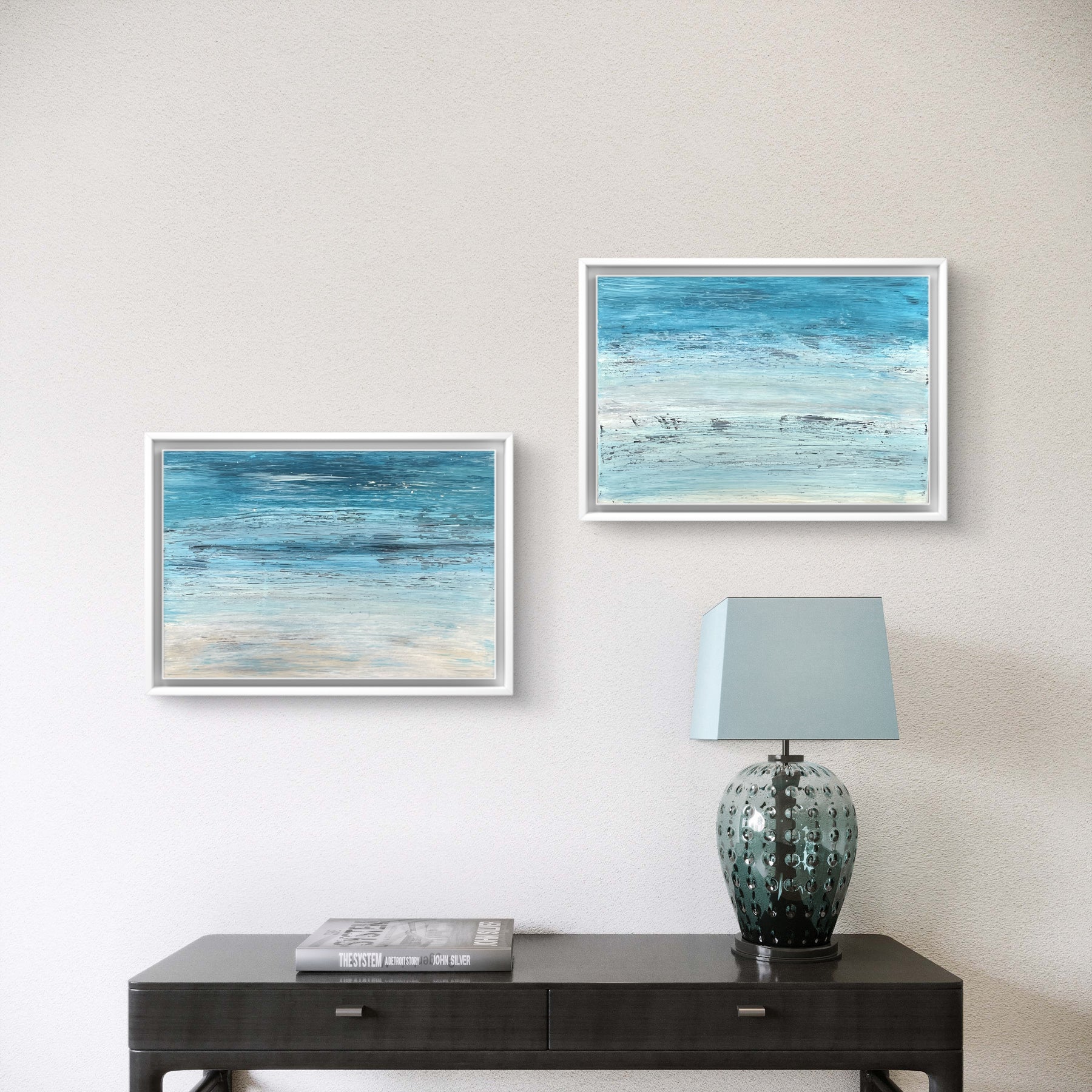 Peace Adrift 1 + 2 - Drifting Shores Collection Original Textured Acrylic