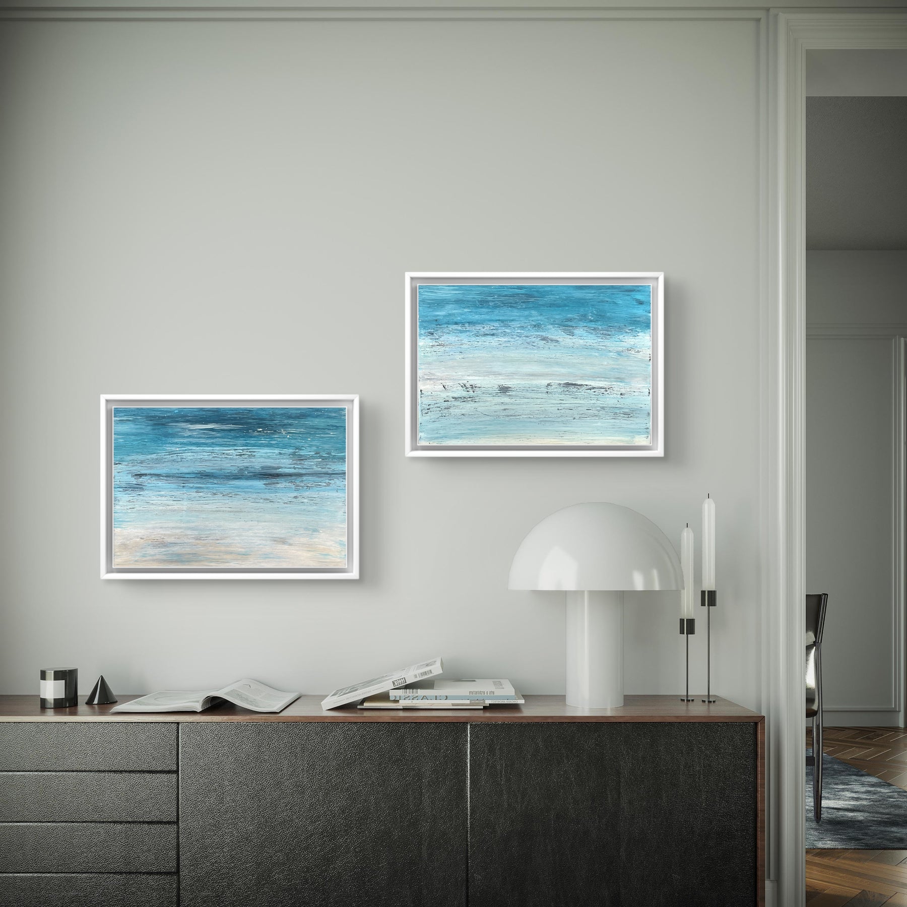 Peace Adrift 1 + 2 - Drifting Shores Collection Original Textured Acrylic