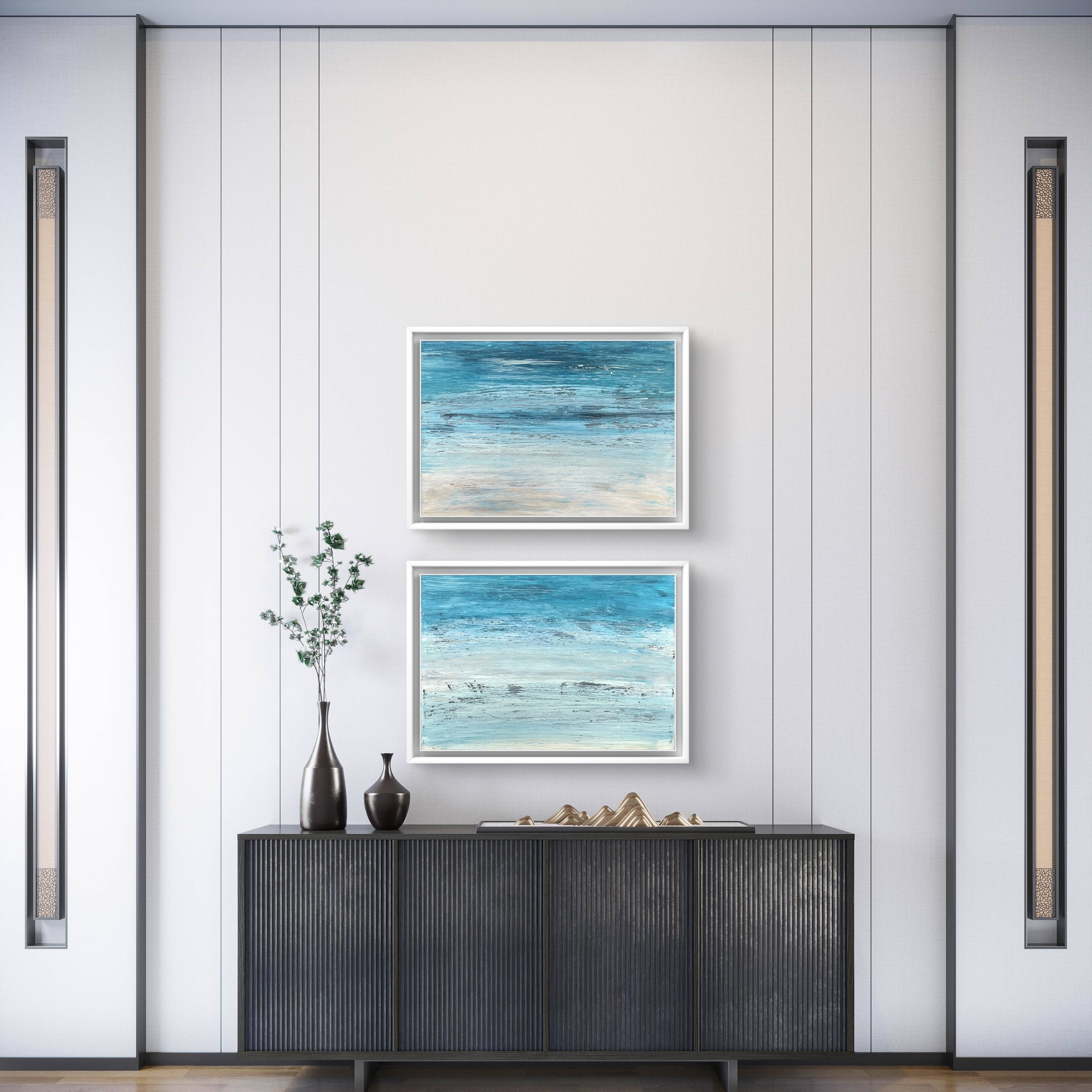 Peace Adrift 1 + 2 - Drifting Shores Collection Original Textured Acrylic