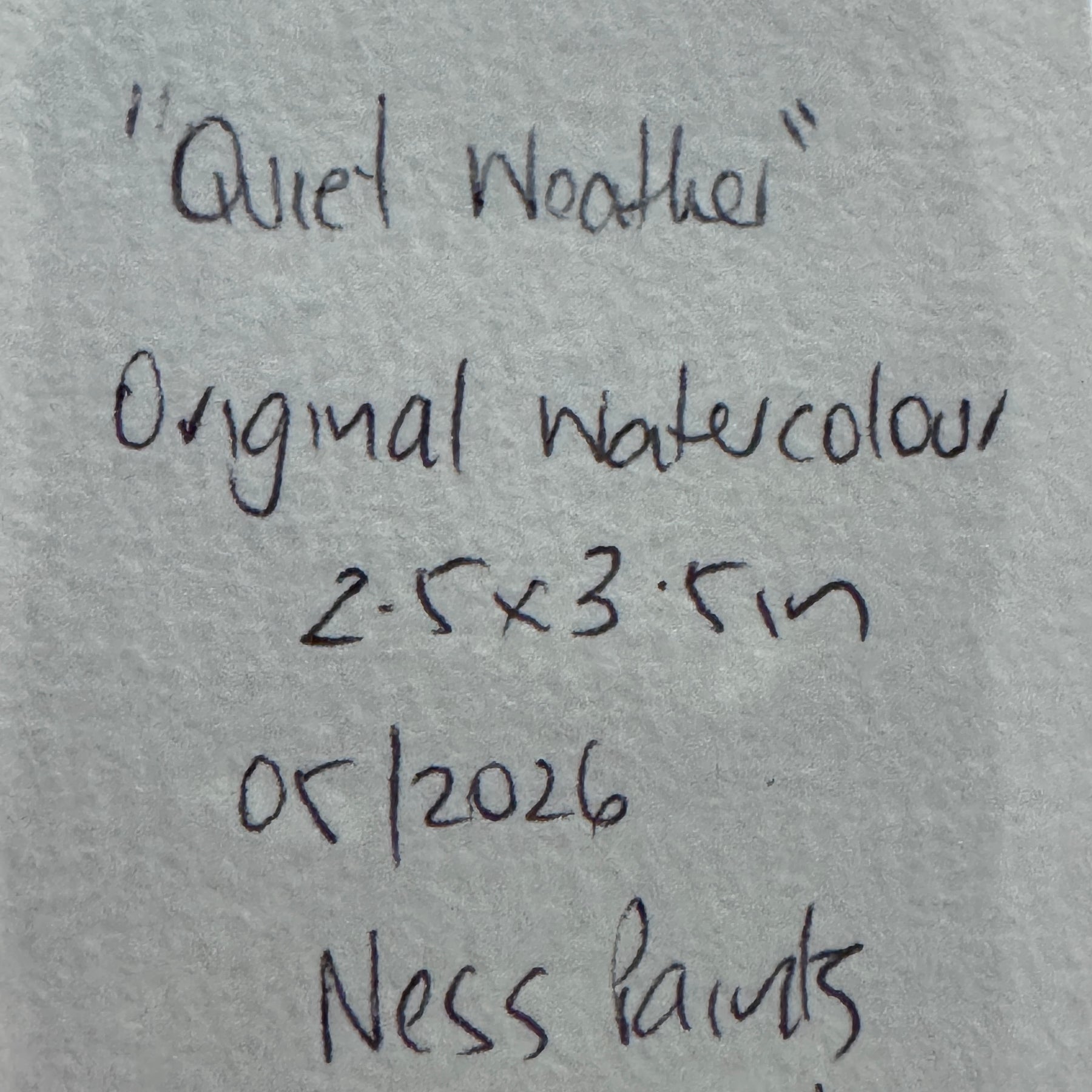 Quiet Weather ACEO Original Watercolour Artwork