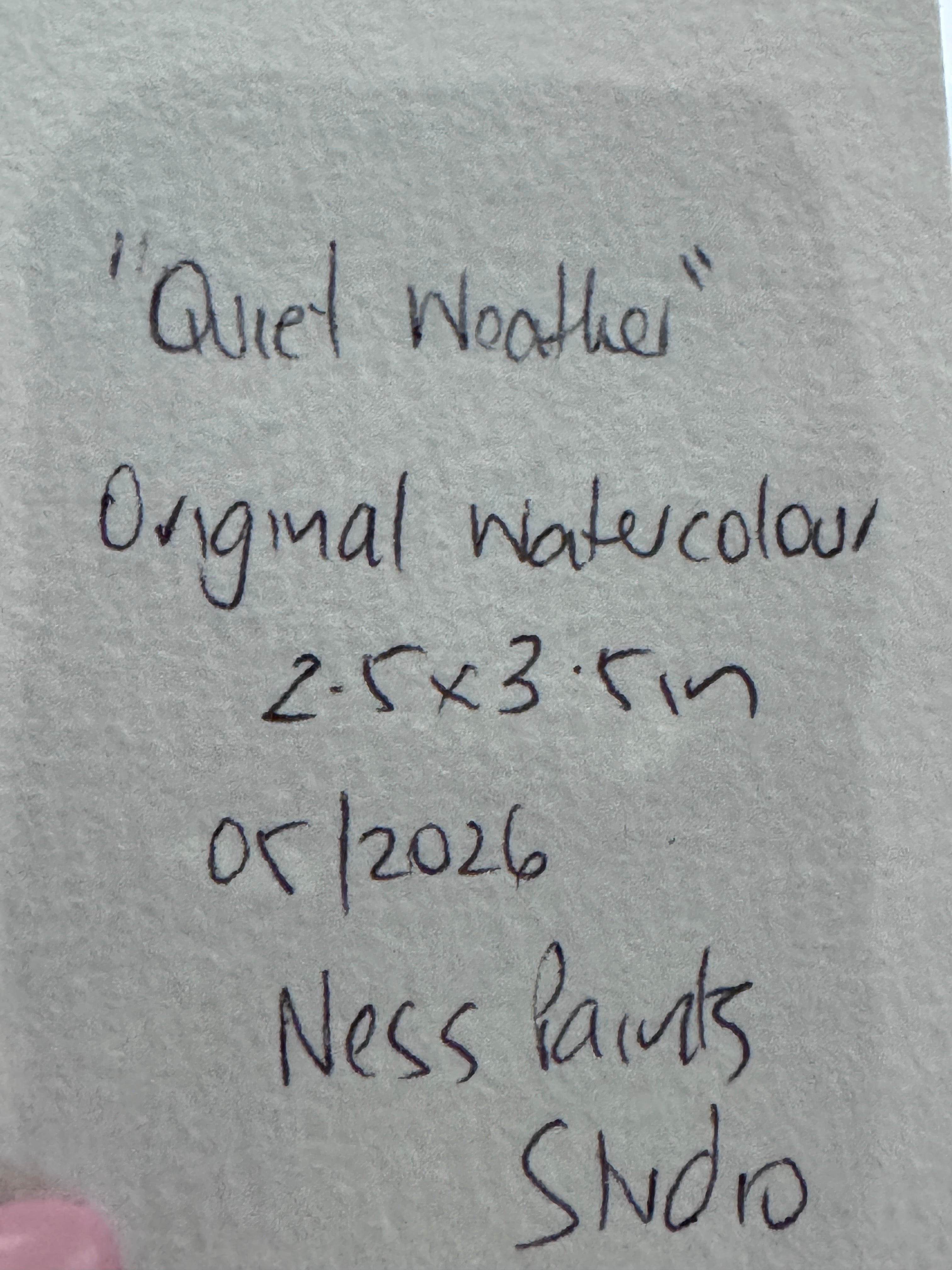 Quiet Weather ACEO Original Watercolour Artwork