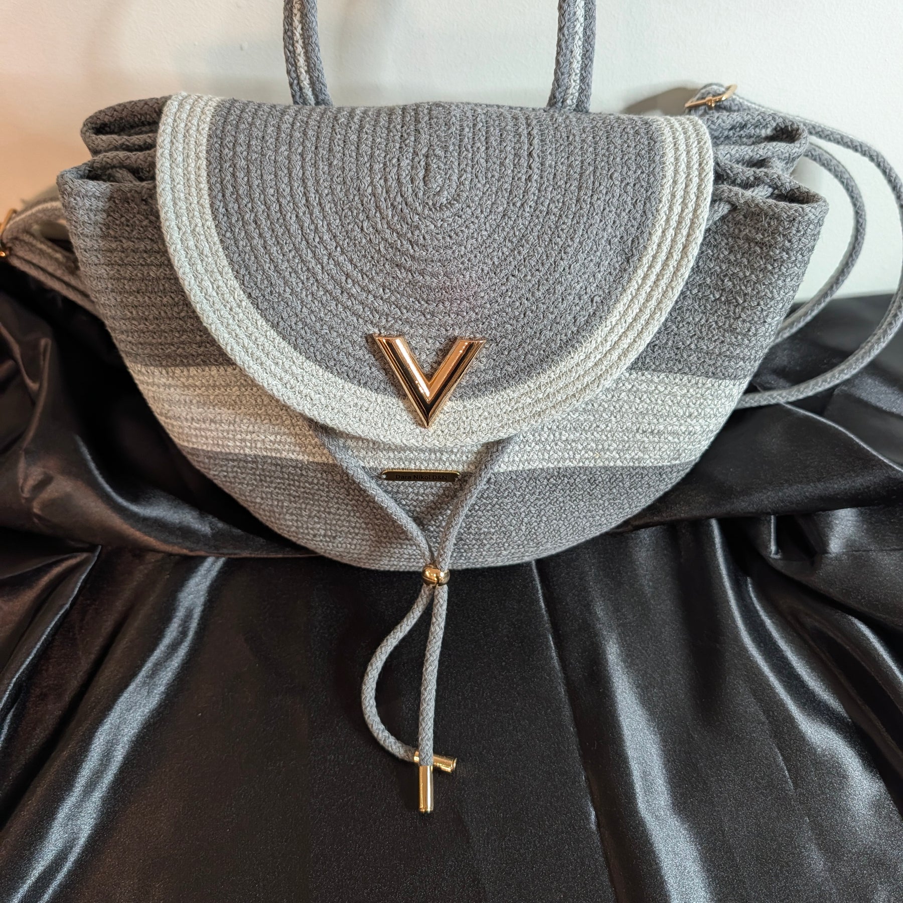 Velvet Medium Handmade Cotton Cord Shoulder Bag