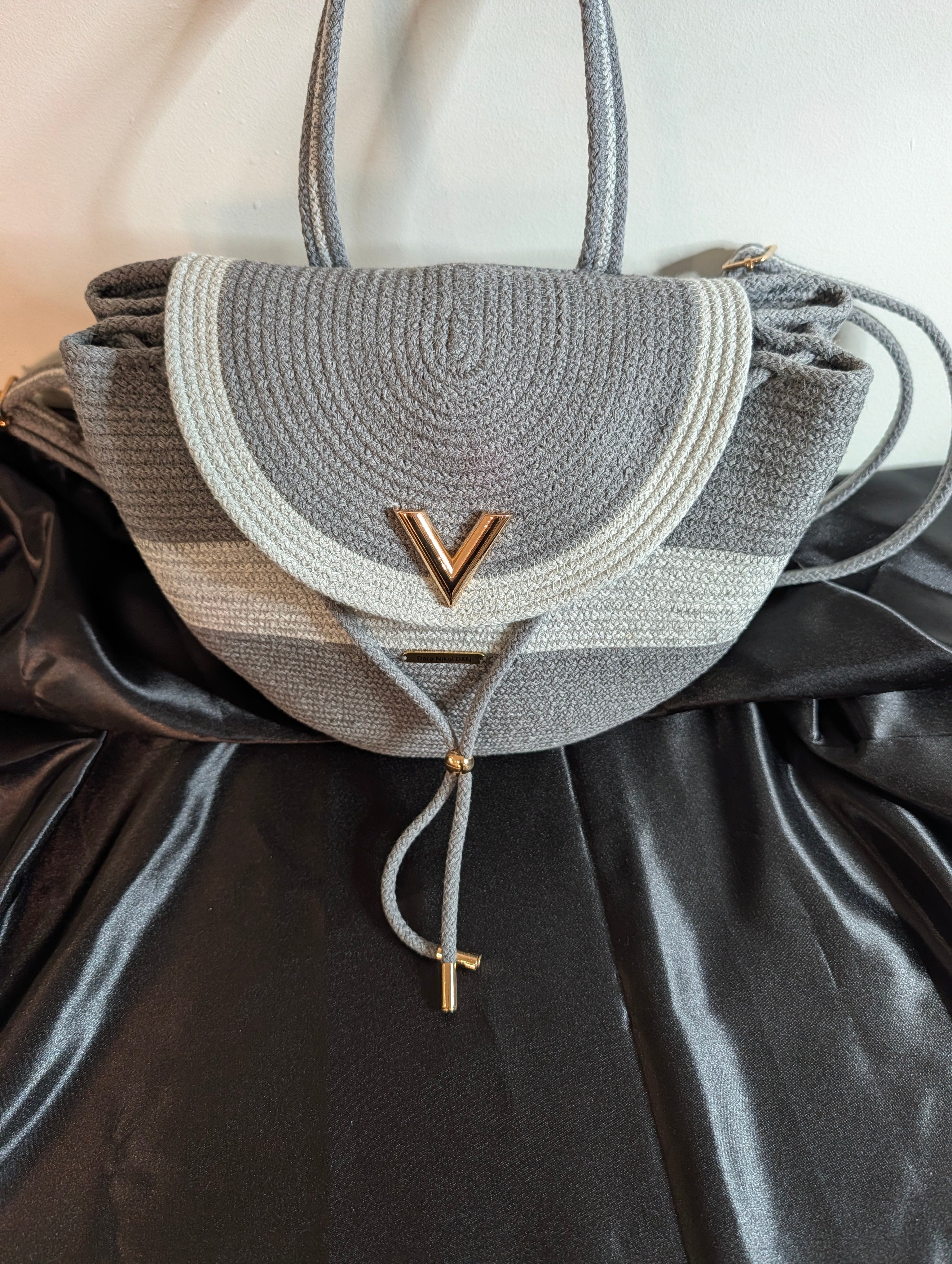 Velvet Medium Handmade Cotton Cord Shoulder Bag