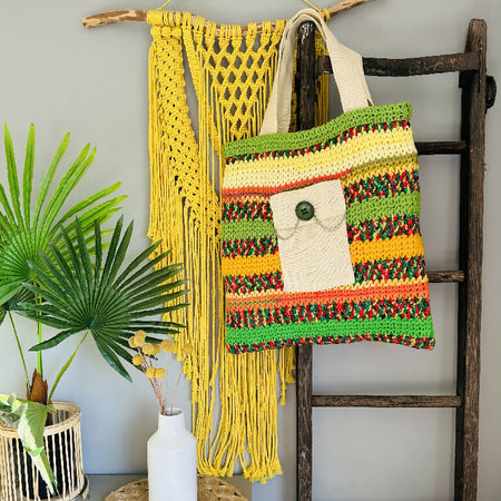Colourful Handmade Crochet large Bag