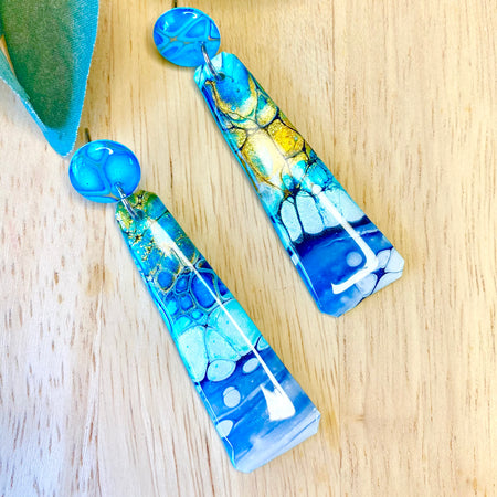 Turquoise Gold Dangle Earrings