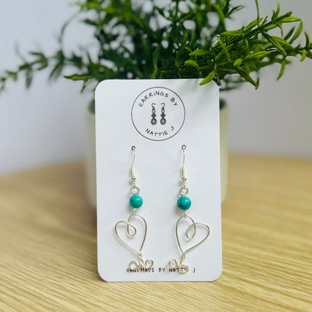 'Two Hearts' wire wrapped hearts with repurposed beads