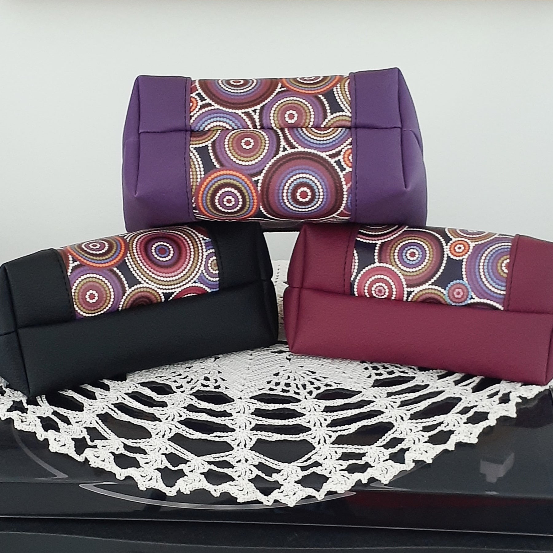 Rings of Circles - Wedge Shaped Zippered Pouch