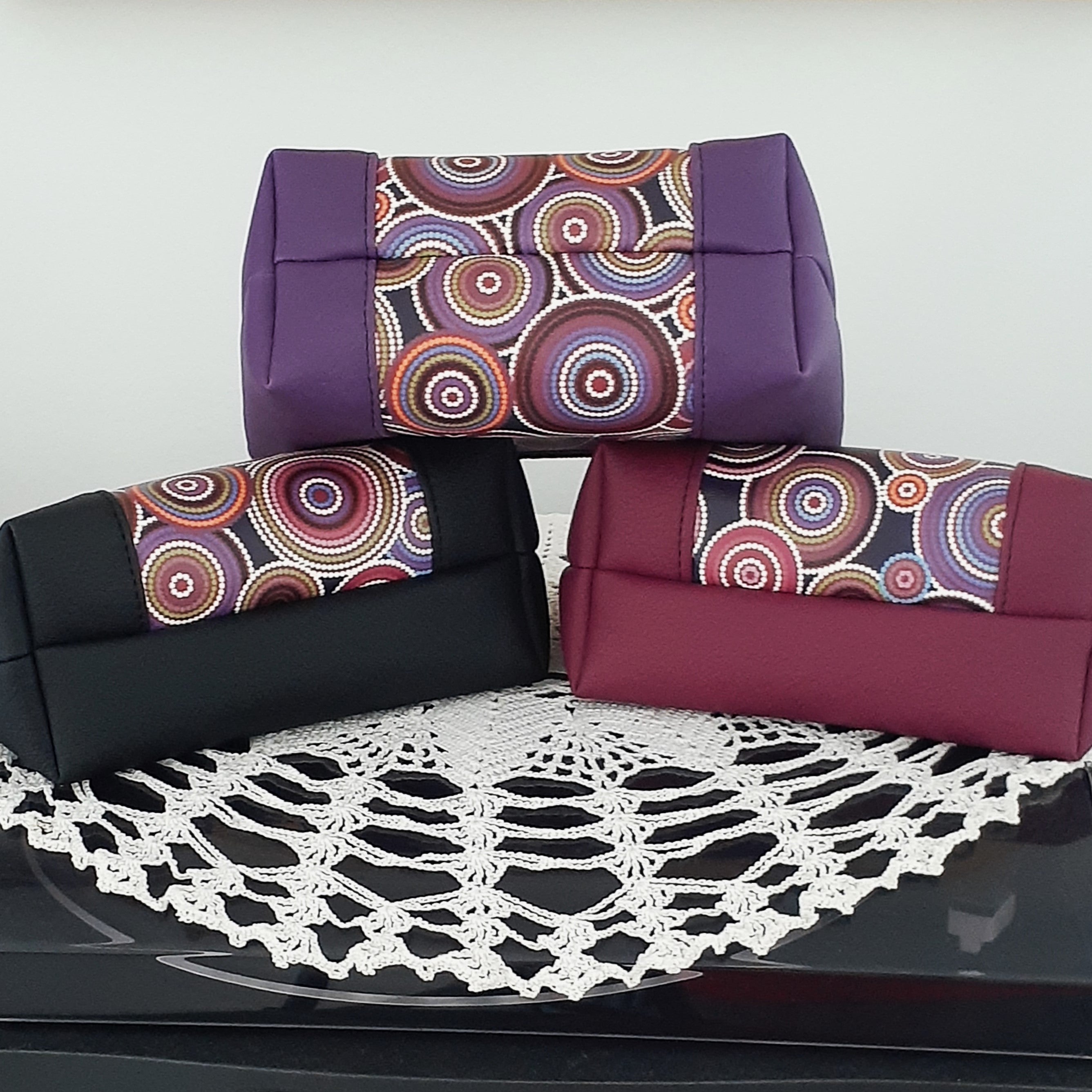 Rings of Circles - Wedge Shaped Zippered Pouch