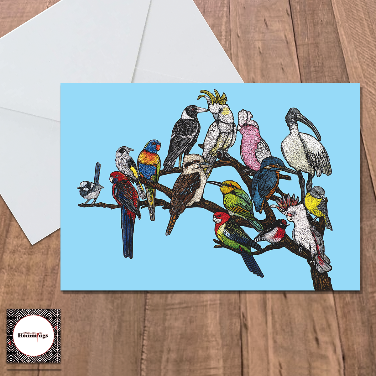 Bundle 4 Bendigo Birds on a Branch with Envelopes