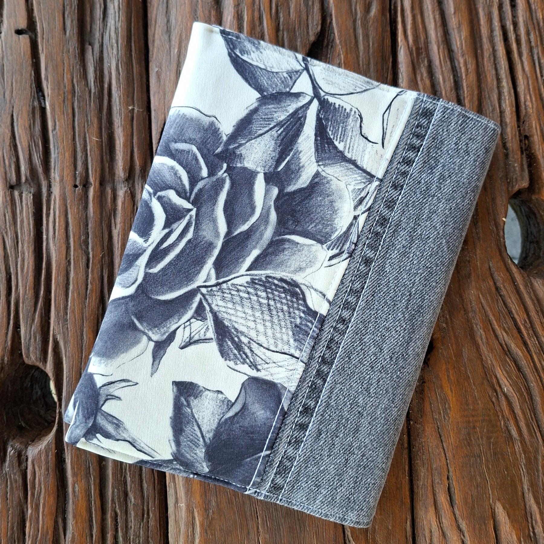 Recycled Rose & Faded Denim Journal Cover - A5