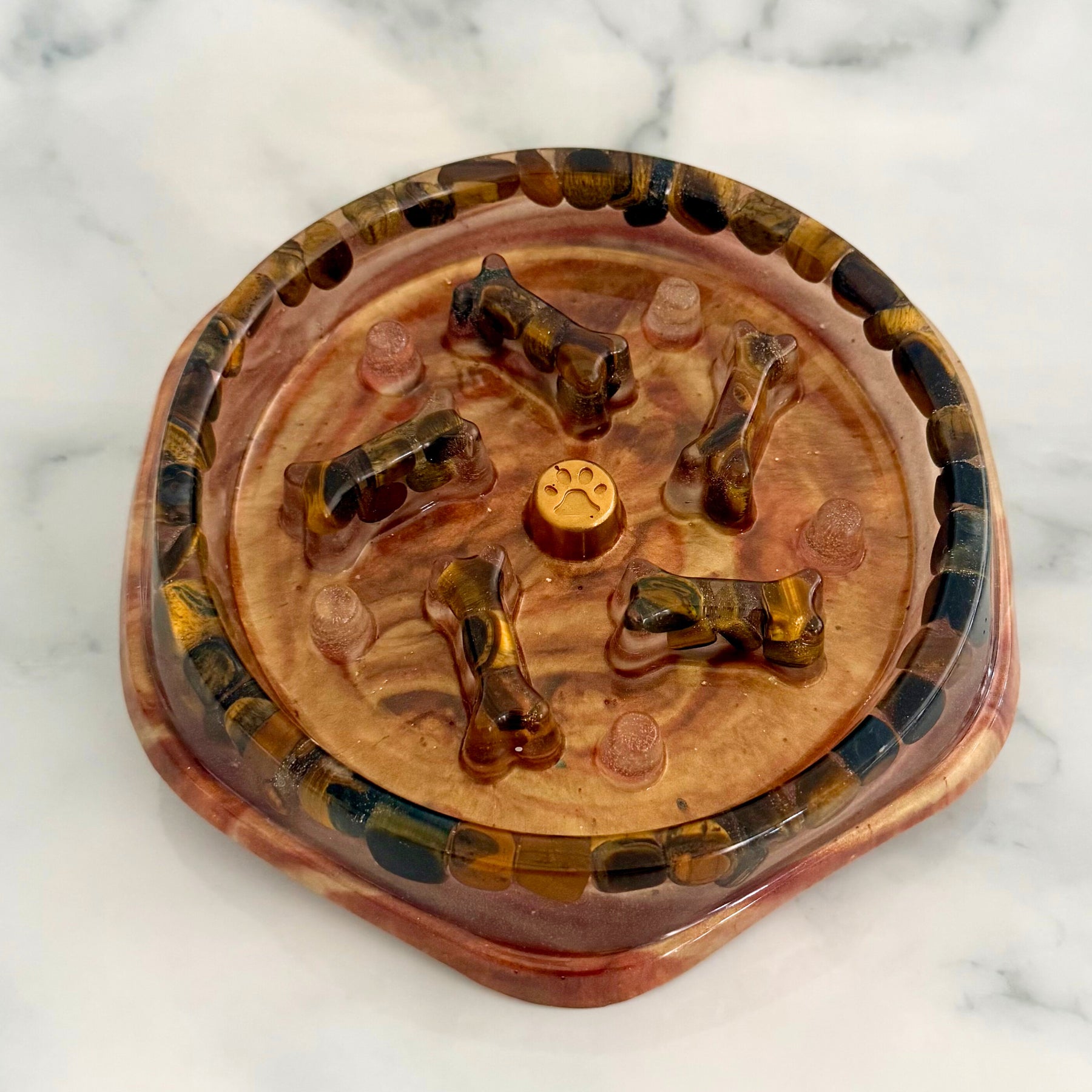 Handmade Resin Slow Feeder Dog Bowl