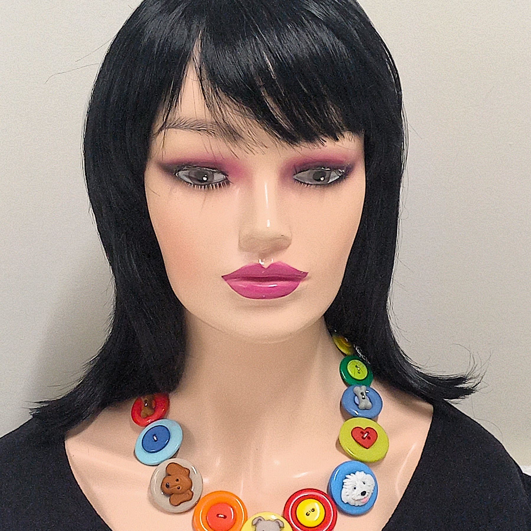 Button necklace - Puppy Love