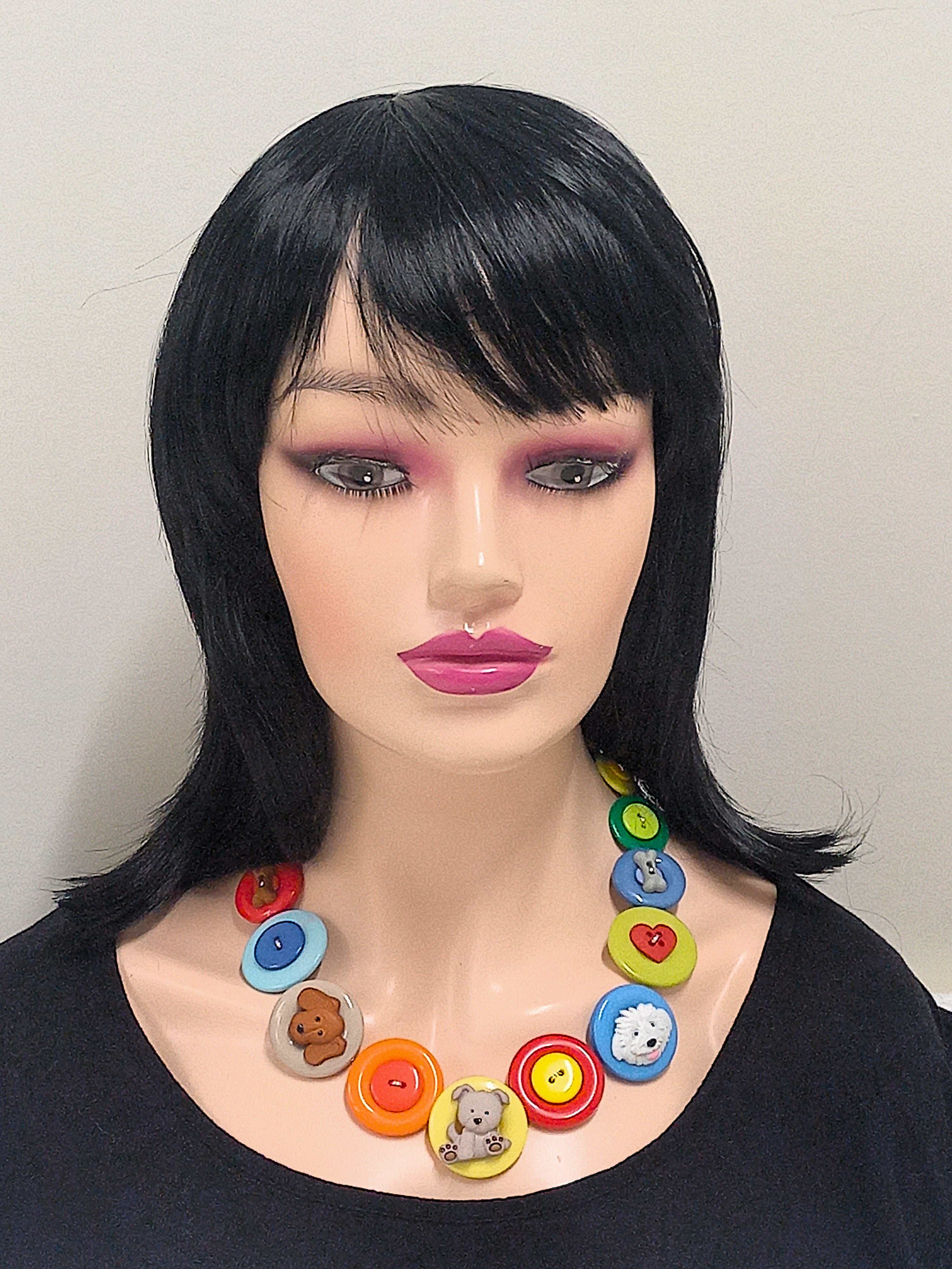 Button necklace - Puppy Love
