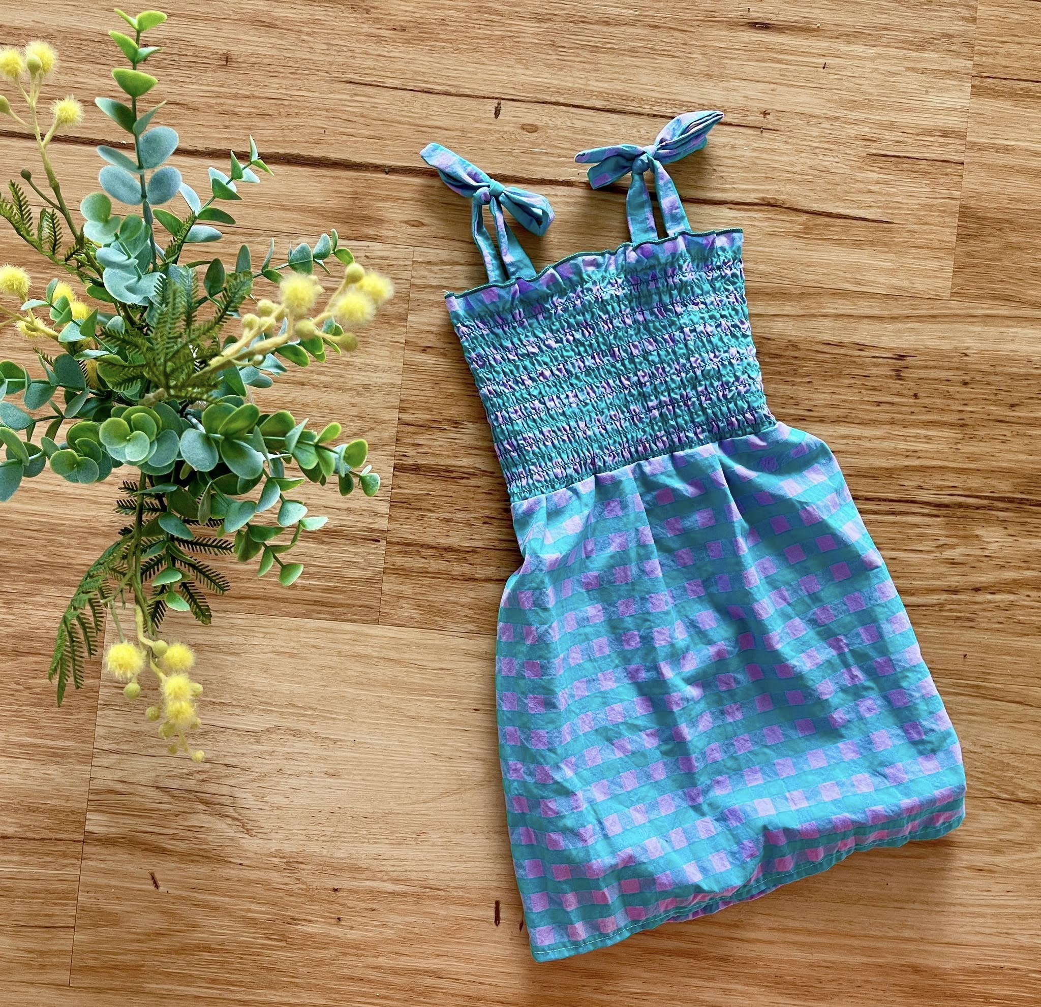 Size 1 Girls' Shirred Cotton Dress