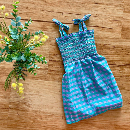 Size 1 Girls' Shirred Cotton Dress