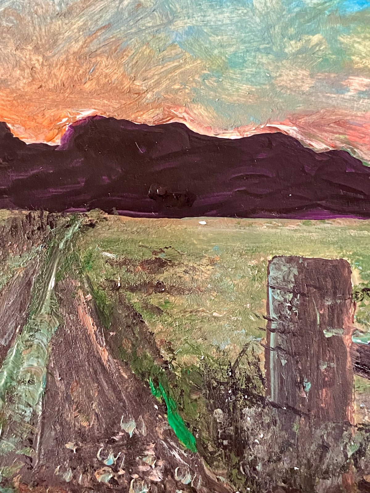 "Near Gloucester" original acrylic on card painting by Margo Humphries