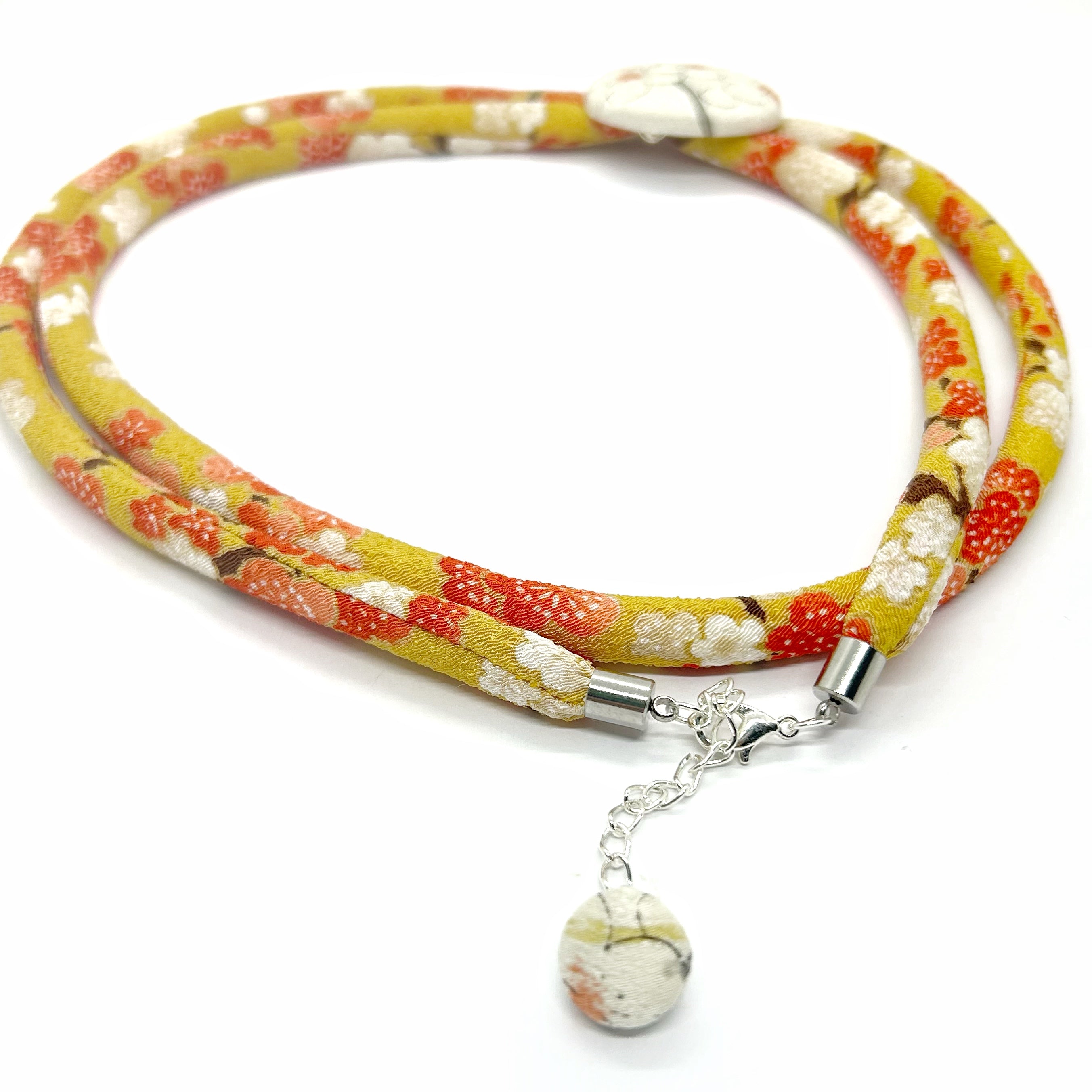 Kimono Cord Necklace - Autumn Floral