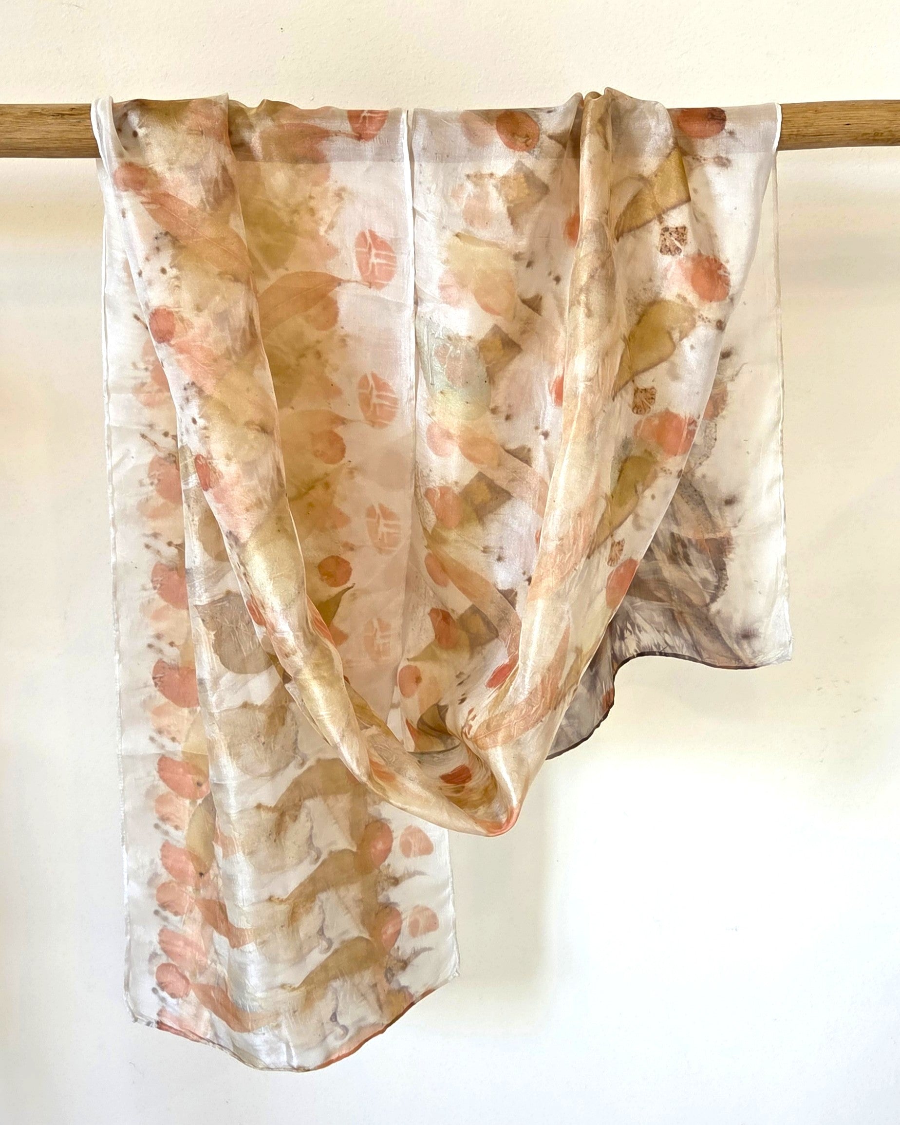 The Lucia - Pure Pongee Paj Silk Ecoprint Scarf