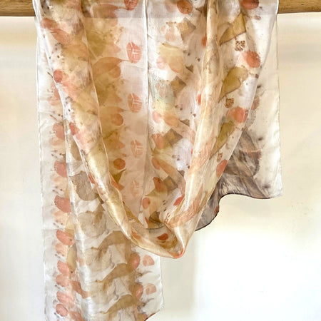 The Lucia - Pure Pongee Paj Silk Ecoprint Scarf