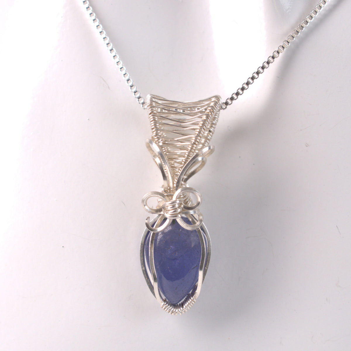 Indigo Sky - Tanzanite Wire Wrapped Pendant, December Birtstone