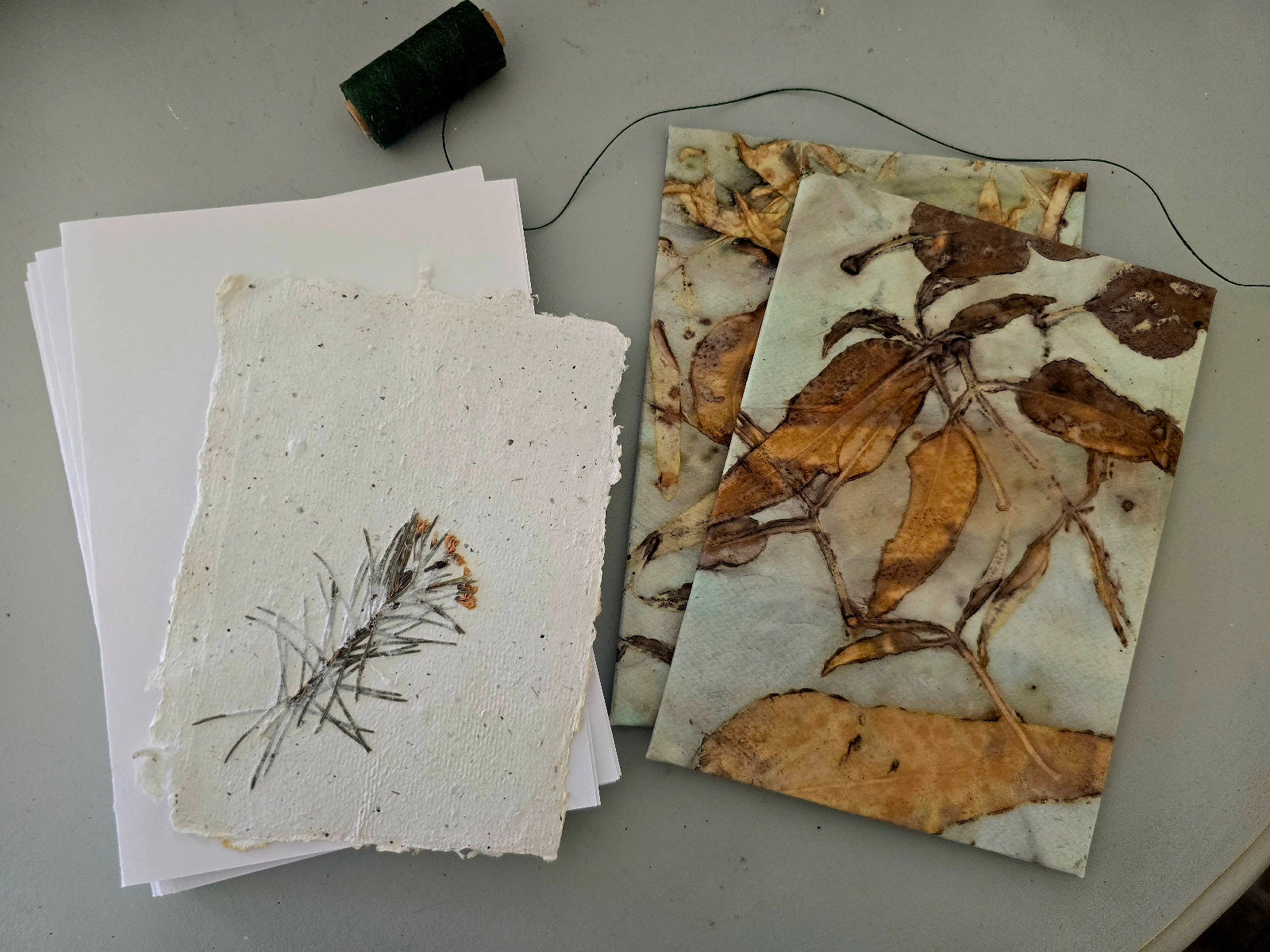 Hand Made Journal with Original Art Eco Print  Covers
