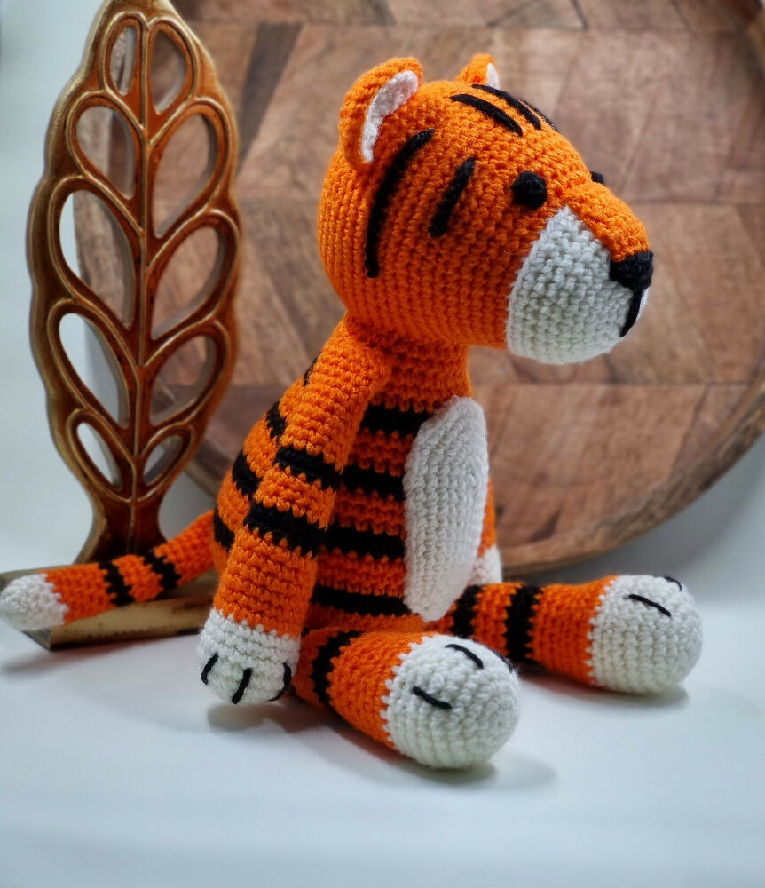 Handmade crochet tiger plush toy
