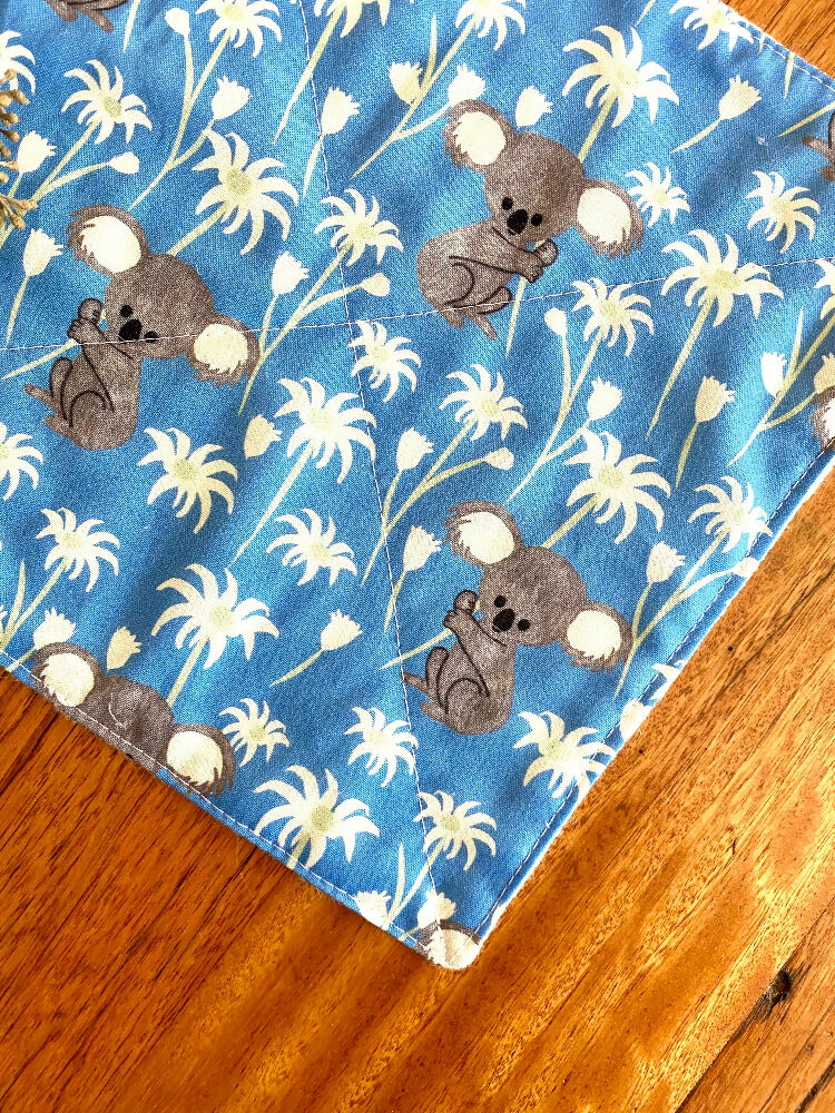 wash cloth - blue koalas / organic cotton hemp fleece / baby toddler child