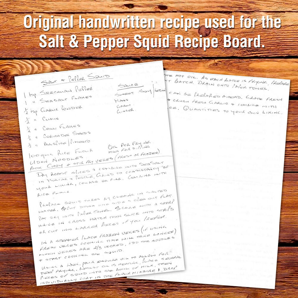 Personalised Engraved Recipe Board | Size: 170 x 320 ex handle