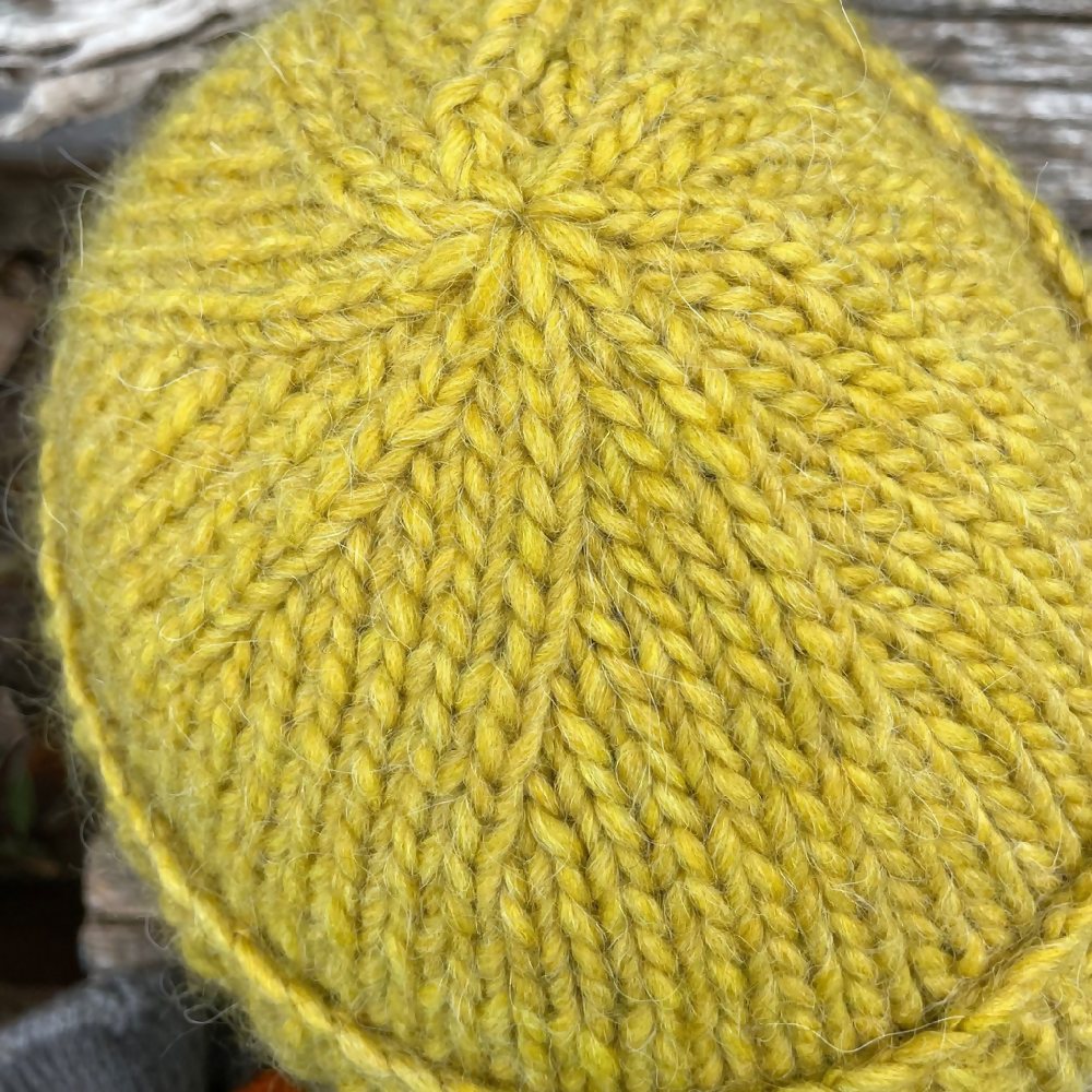 HATITUDE Chartreuse Chunky Beanie with Cockatoo Patch