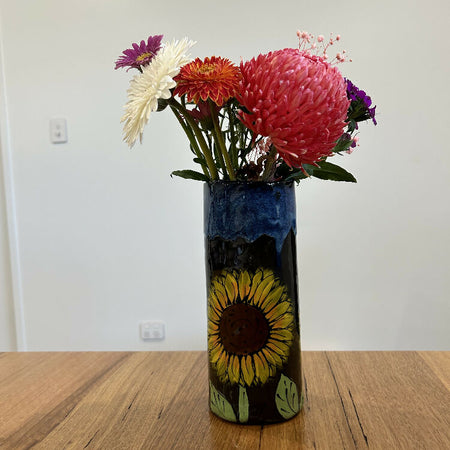 Sunflower Vase (Black Clay)