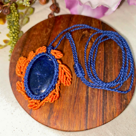 Sodalite Micro Macrame Necklace