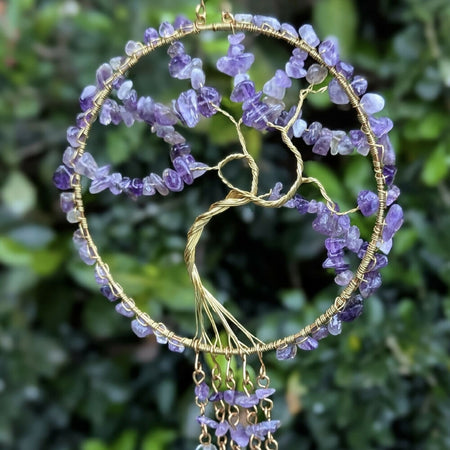 Suncatcher with gemstones| amethyst | labradorite | lavender light