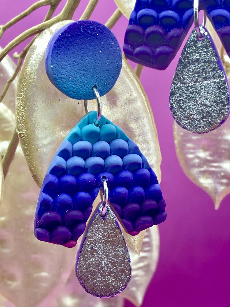 Mermaid Cyan dangle earrings