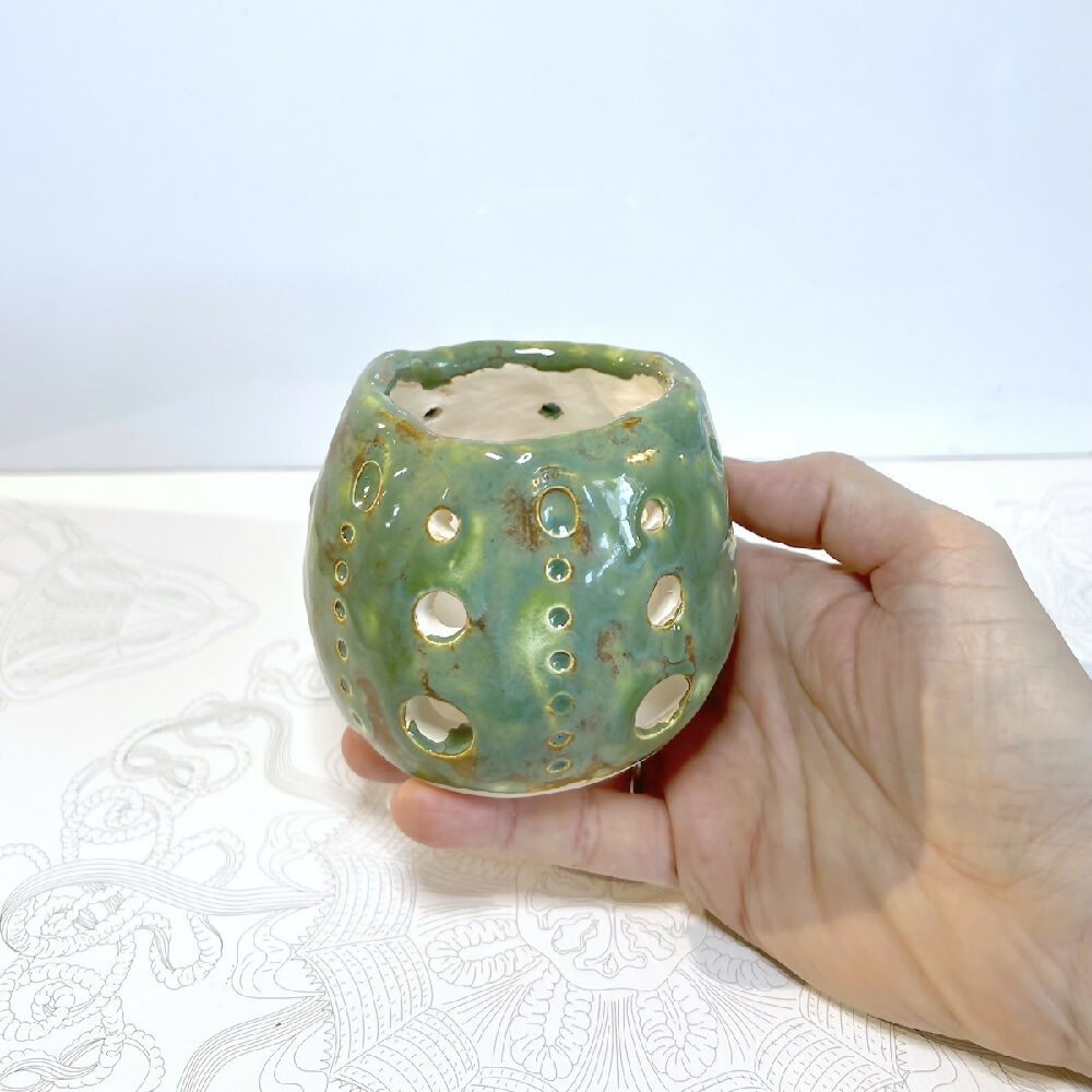 Pinch pot round green size