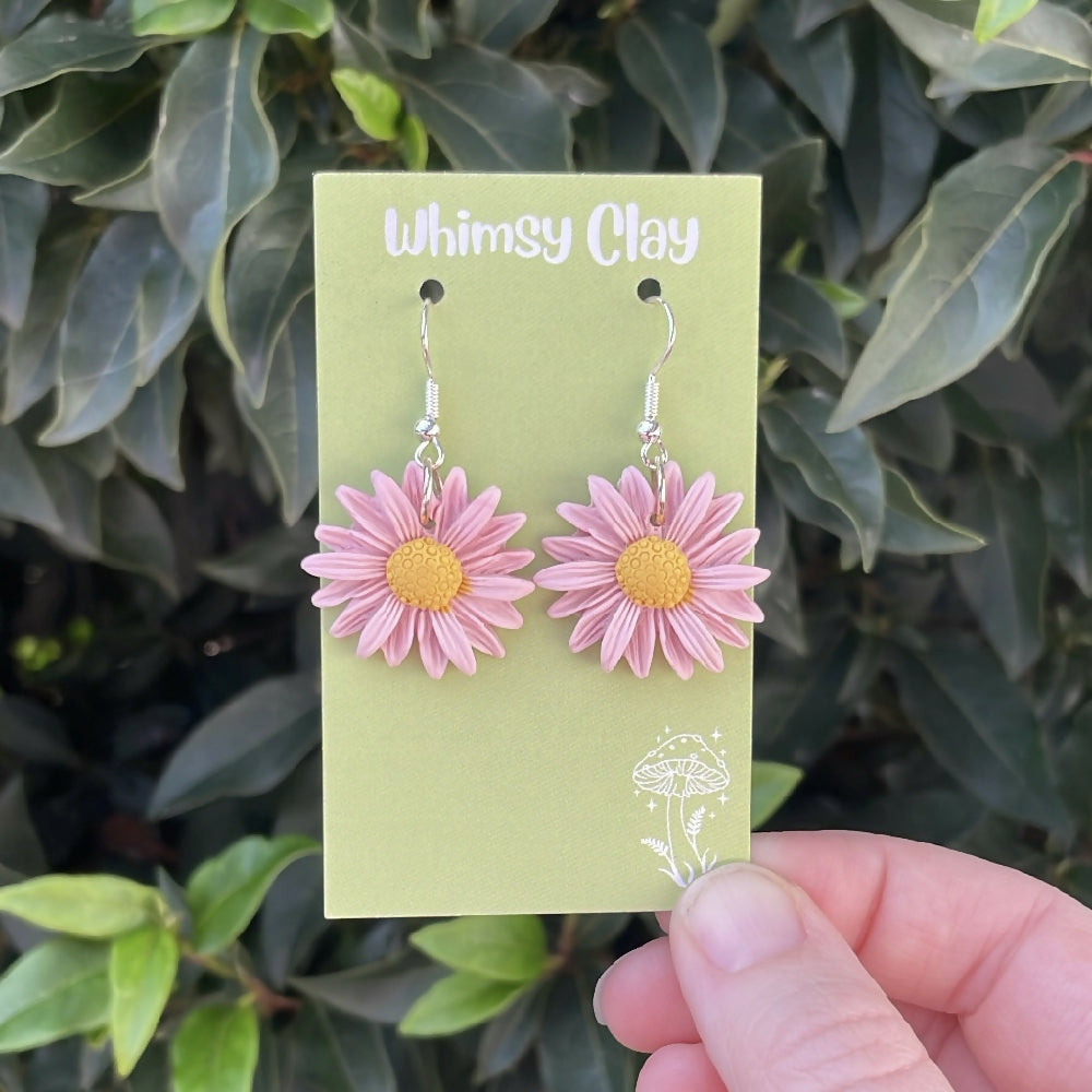 Light Pink Daisy Earrings