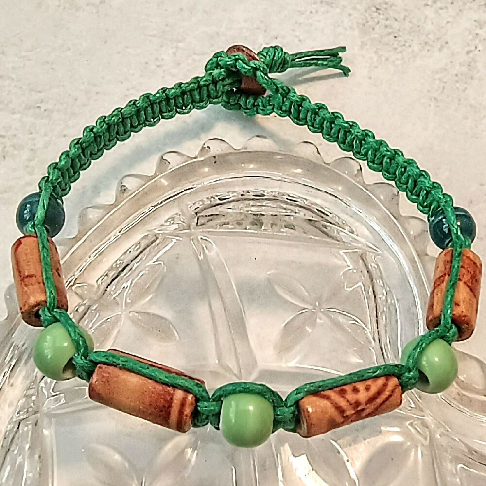 Eco-friendly Beaded Macrame Bangles/Bracelets with Loop Closure