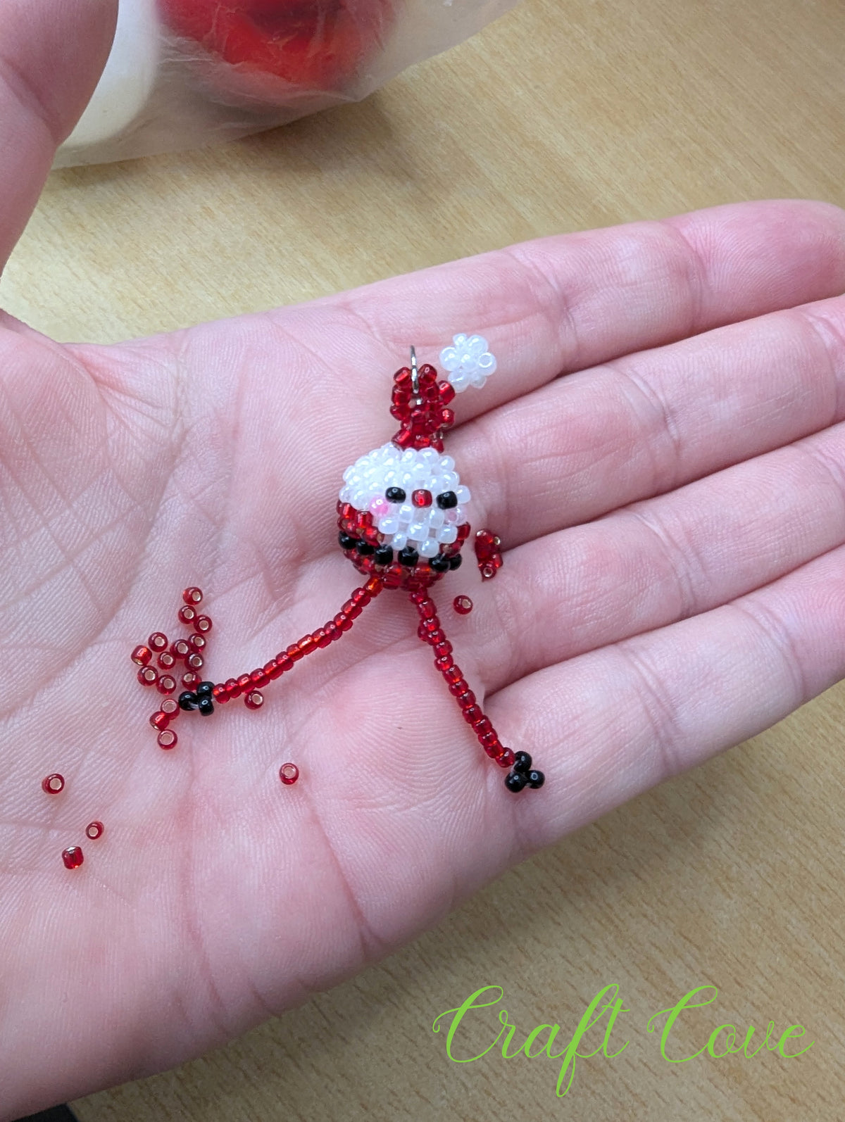 3D Beaded Santa Earrings – Handmade Christmas Jewellery – Fun Festive Gift