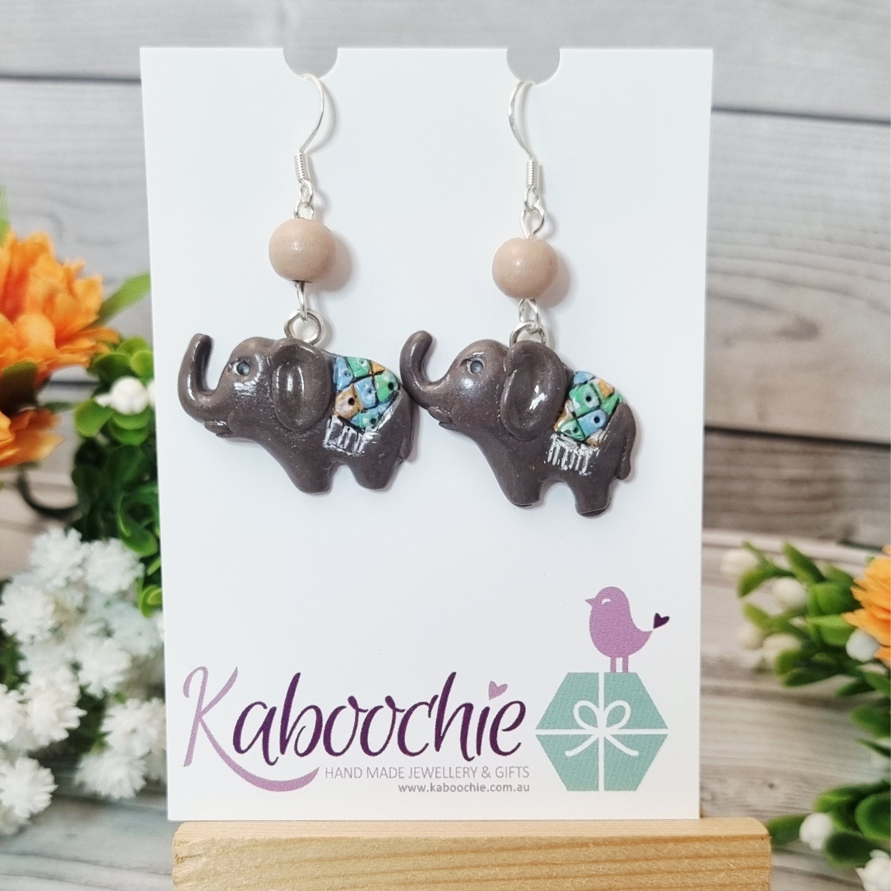 Little Elephants with Blankets Earrings for Animal Lovers